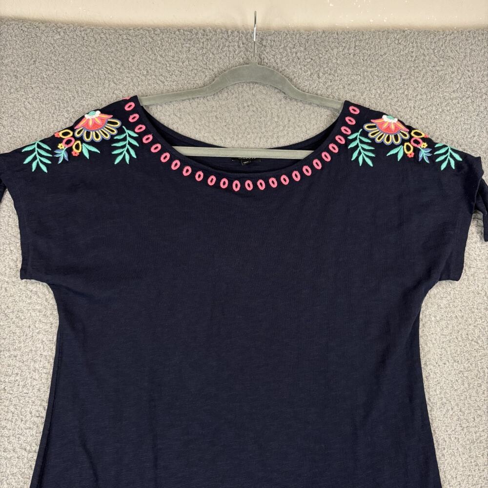 Talbot Embroidered Shift Dress Nantucket Slub Sz M Coastal Natural Cotton 2022 - Picture 3 of 11